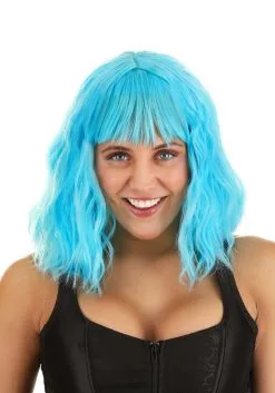 Partytime Wig Sky Blue Wavy Wig For Women