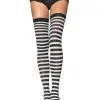 LEG AVENUE Black And White Nylon Stockings
