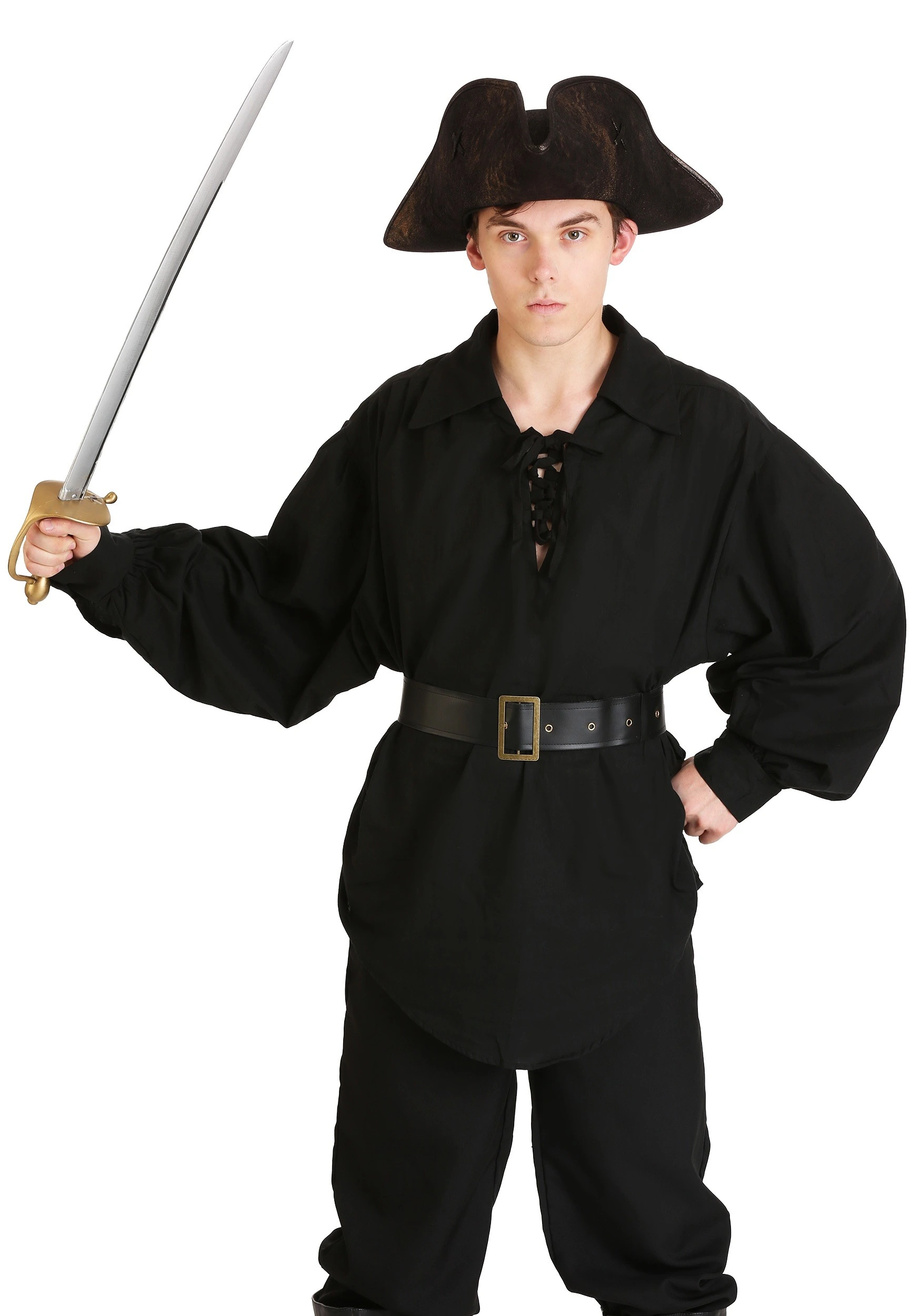 Fun Costumes Black Pirate Shirt
