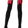 LEG AVENUE Black Stockings With Red Bows