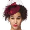 H.M. Smallwares Deep Burgundy Veiled Fascinator