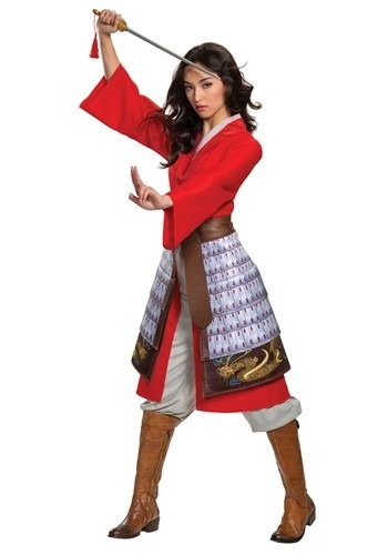 Disguise Mulan Deluxe Hero Red Costume For Women