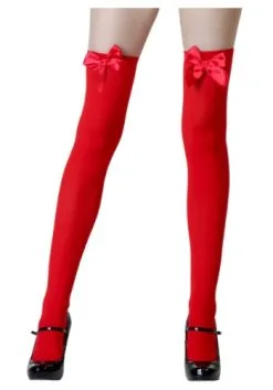 LEG AVENUE Red Stockings With Red Bows