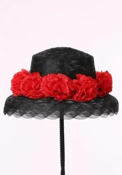 Jacobson Hats Floral Black And Red Women's Hat